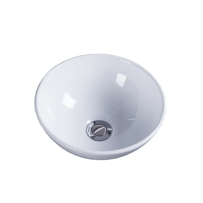 Mini Ceramic Washbasin Round White Bathroom Sink Balcony Ultra-small Vessel Sink Single Bowl Basin For Washroom 28cm/32cm/40cm