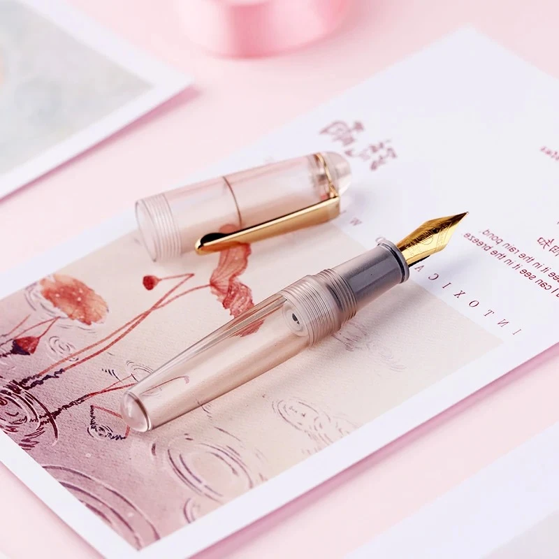 

1PS MAJOHN Q2 Мини-акриловая поворотная ручка из смолы с тонким наконечником для студентов и студентов с справочником Портативная прозрачная карманная ручка с чернилами