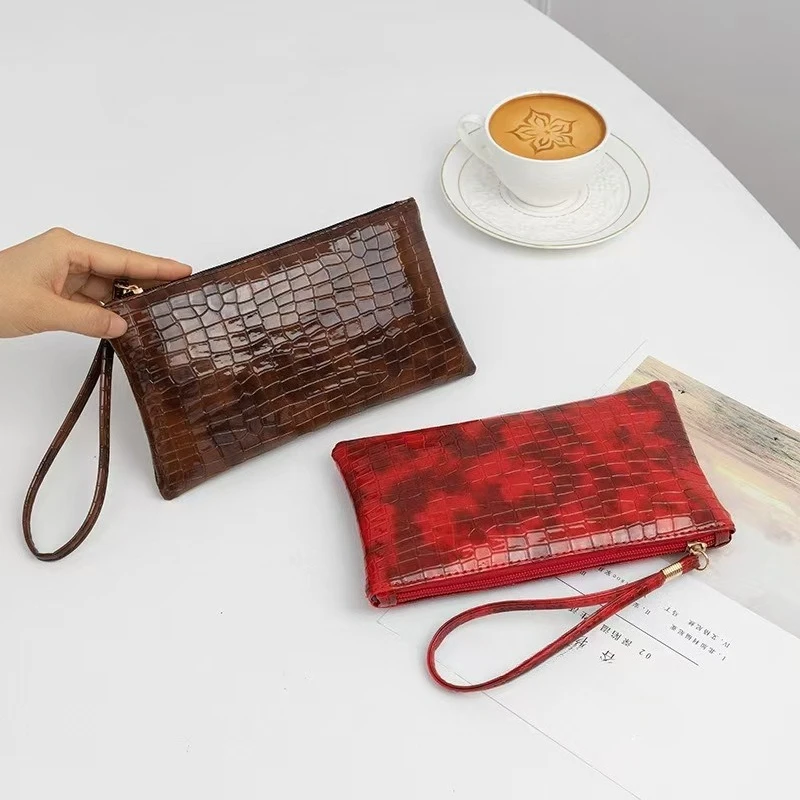 PU Leather Women Wallet Coin Purse Handbag Fashion Zipper Money Bag Portable Solid Color Phone Bag Long Wallet