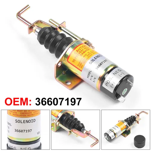 36607197   Reemplazo del solenoide de apagado de combustible de 12V para apagado de válvula solenoide de apagado de combustible Lister Petter TT 100492