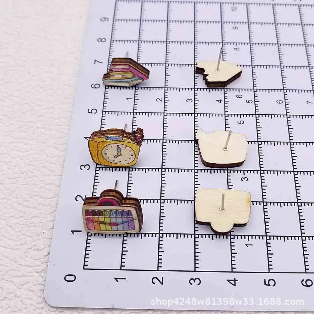 Student Teacher Earrings Paintbrushes Book Student Ear Studs Starting Season Teacher\'s Day Gift  Wholesale