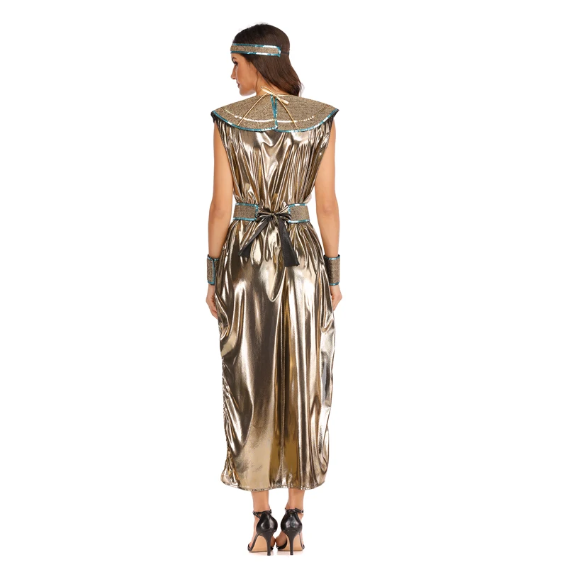 Eraspooky Ancient Sexy Goddess Egyptian Cleopatra Dress Egypt Queen Cosplay Outfit Women Halloween Carnival Party Purim Dress Up view 4