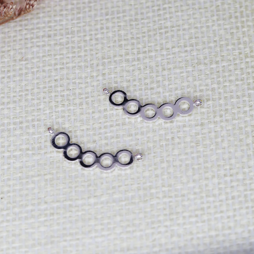 

5PCS Simple Circle Pendant DIY Stainless Steel Gift For Women Men Charm Pendant For Bracelet Jewelry Findings