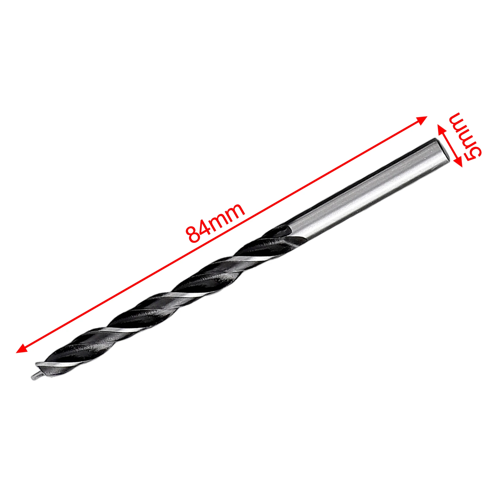 10pcs High Carbon Steel Woodworking Spiral Drill Bit 5mm Wood Drills Full Grinding Blade W/ Center Point Power Tools Parts