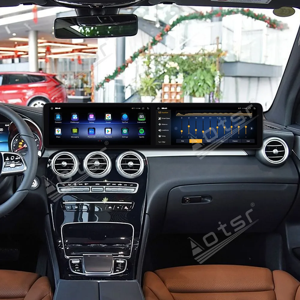 12.3+12.3 inch Dual HD Touch Screen Android 13 Radio For Mercedes-Benz GLC/C 2019- 2020 Carplay Sound GPS Navigation Multimedia