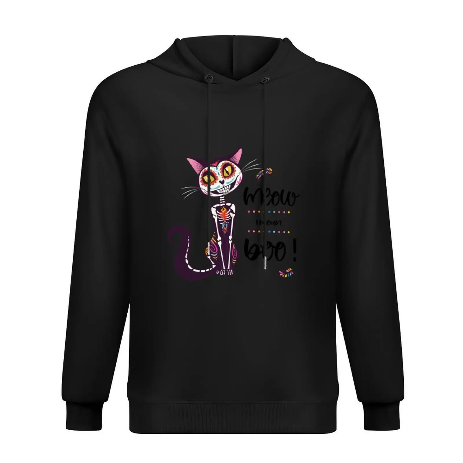 

Meow, I mean.. Boo! Mexican cute Cat skull Hoodie men's winter sweater autumn clothes for men hooded shirt tracksuit