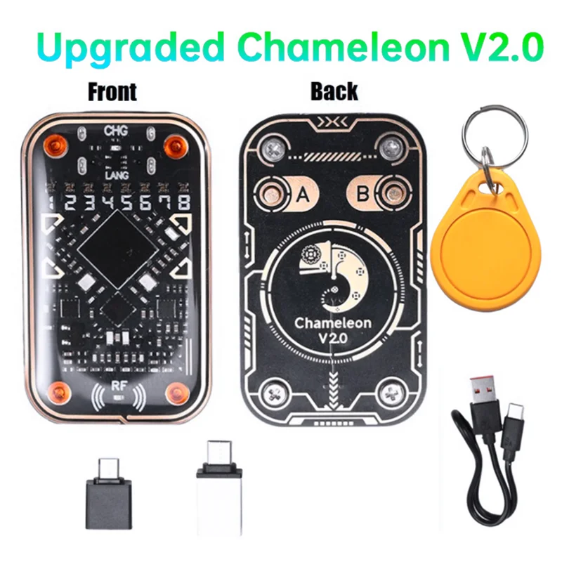 B29C-Chameleon Ultra V2.0 RFID Smart Chip Reader Smart Card Emulator+CUID Keychain 125Khz 13.56Mhz Card Decode NFC Duplicator