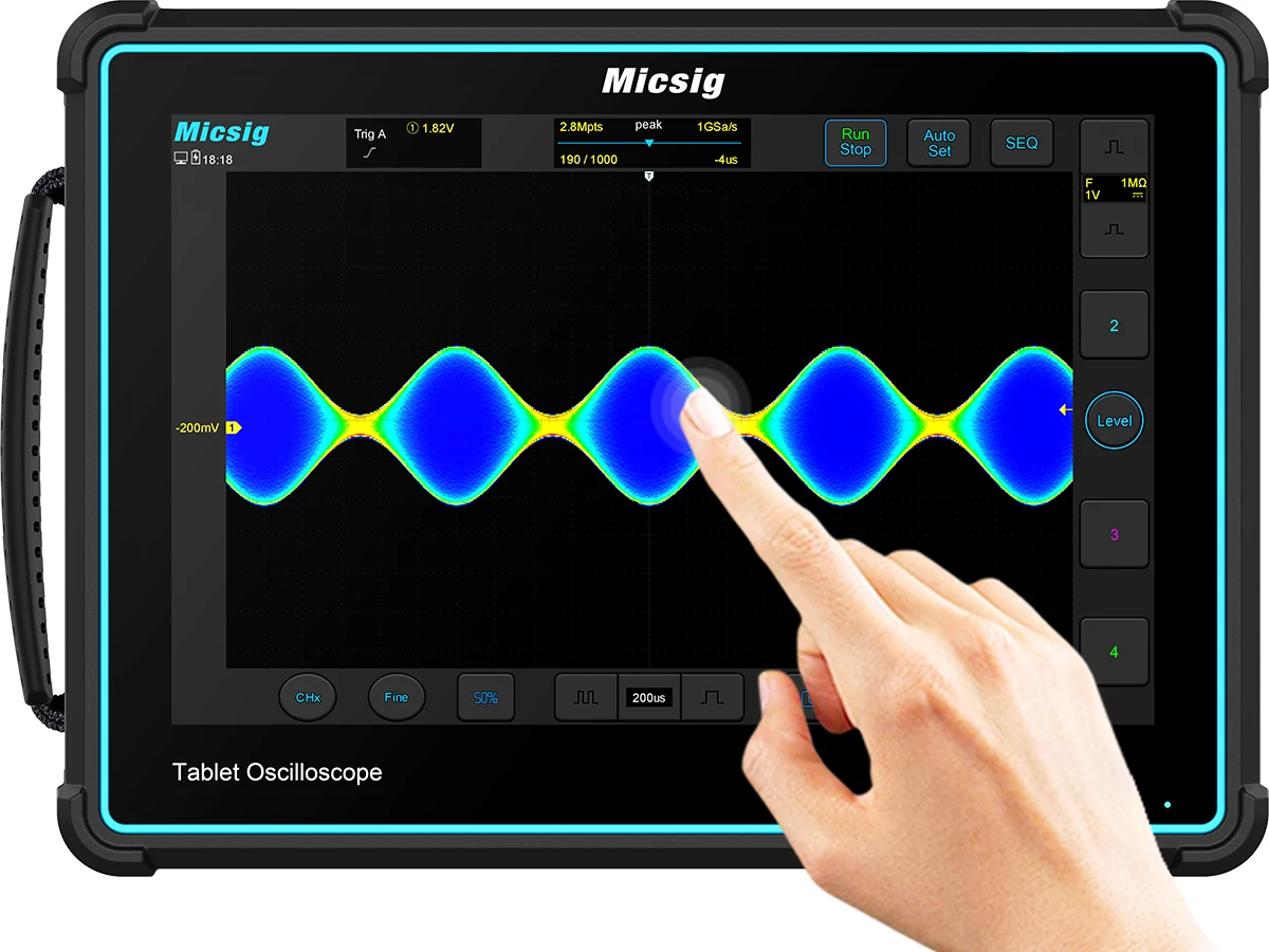 Mikig Inteligentny oscyloskop z pełnym ekranem dotykowym TO serii TO1004/TO2004/TO3004/TO2002/TO3002 10,1 \'\'TFT-LCD