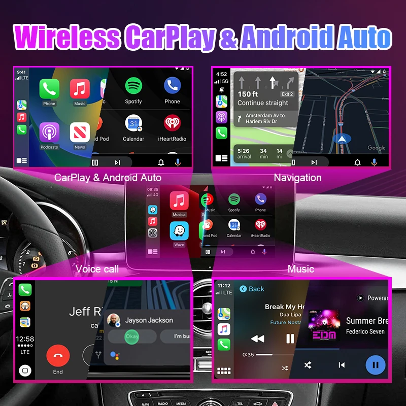 Wireless CarPlay for Mercedes Benz C-Class W205 & GLC 2014-2018, with Android Auto Mirror Link AirPlay Car Play  Navigation