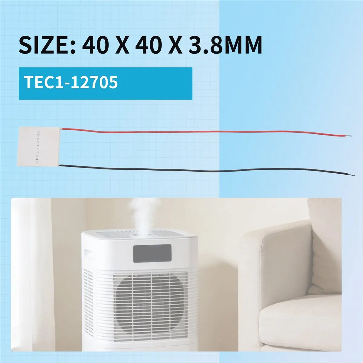 ABQX TEC1-12705 Thermoelectric Cooler Peltier 40X40mm TEC12705 Peltier Elements Module for Cooler Radiator