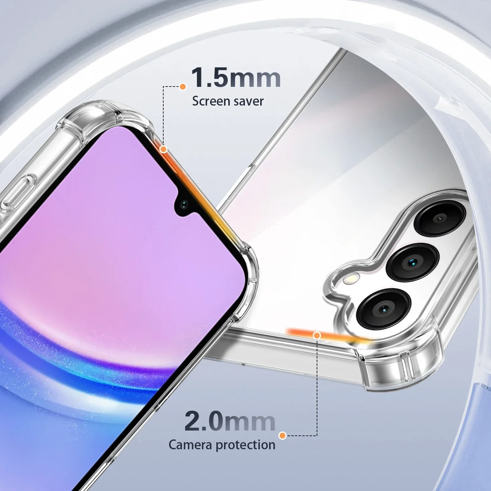 Stoßfeste Transparente Weiche Hülle für Samsung Galaxy A57 A37 A17 A56 A36 A55 A35 A26 A16 A15 5G Handy-Schutzhülle – Detail 4
