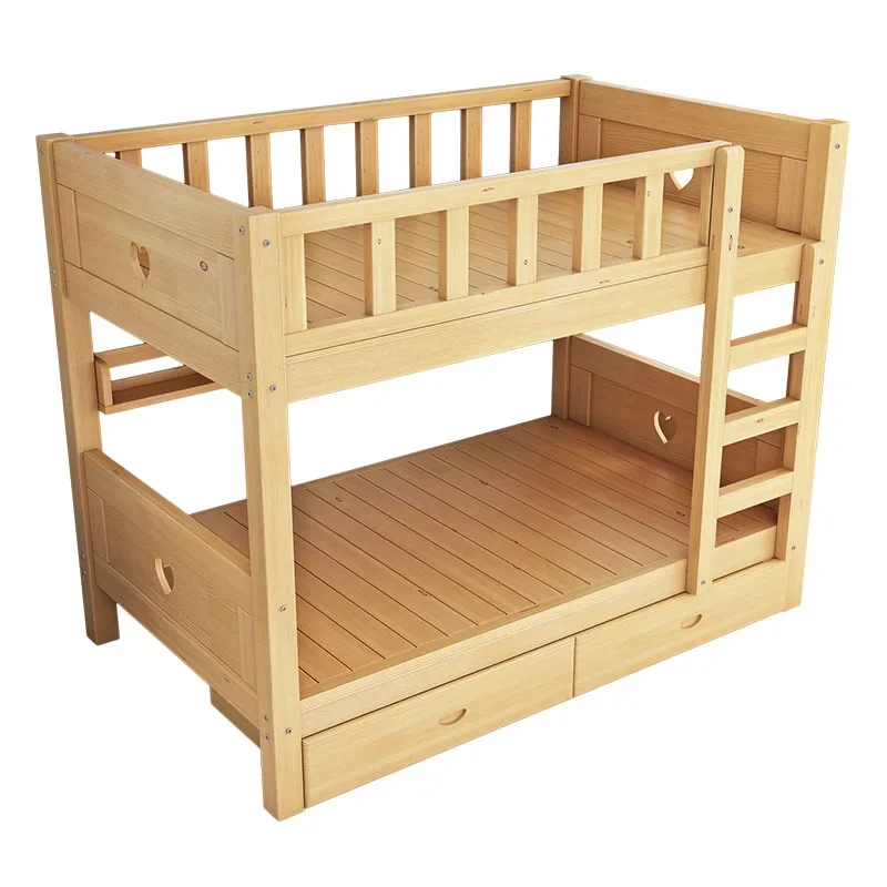 High Quality Durable Kindergarten Wooden Bunk Bed Children Double Deck Bed For Sale