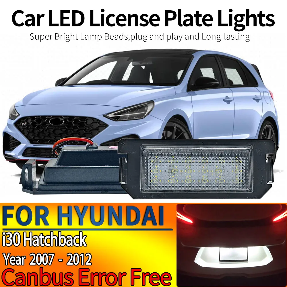 2 Stück Canbus fehlerfreie LED-Kennzeichenbeleuchtung für Hyundai i30 Hatchback, FD (Baujahr 2007-2012) Hatchback