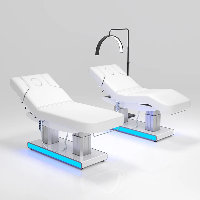 

Luxury Silver 4 Motor Electric Beauty Massage Bed Physiotherapy Facial Bed With LED Spa Bed For Beauty Salon