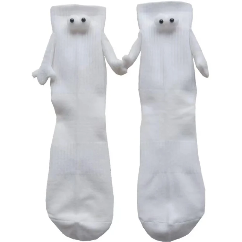 Epligg Mid Tube Socks With Magnet Creative Magnetic Suction Socks Cotton Toe Socks 3d Hand In Hand Club Couple Socks