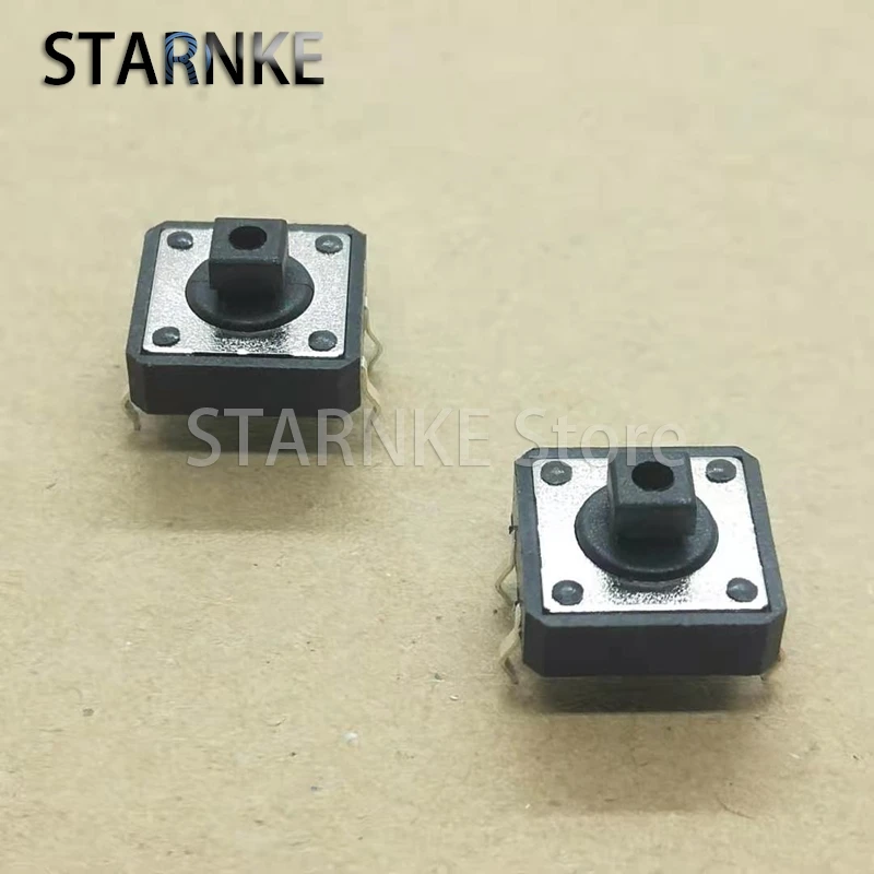 50PCS 12*12*7.3MM Square Head Tactile Tact Switch 4Pins DIP Push Button Micro Switch 12X12X7.3 Copper Feet