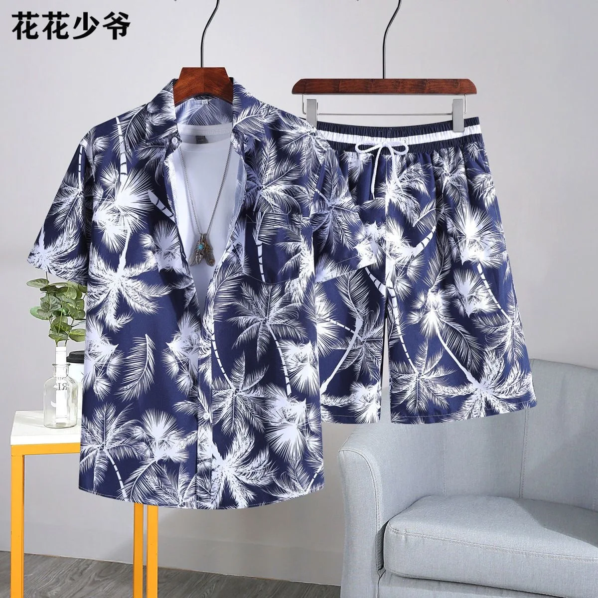 Conjunto de camisa estampada de manga curta masculina de secagem rápida, confortável Beach Wear, Casual Summer Wear, relaxado, novo, 2 peças, M-3XL