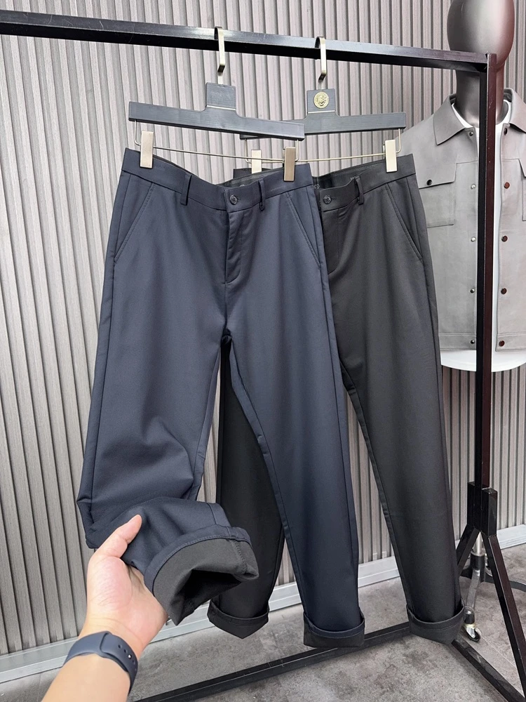 

Svip Luxury Silk Men's Comfortable Busin Commuter Straight Leg Casual Pants Autumn Season mid Stretch Tailored Fit Trousers