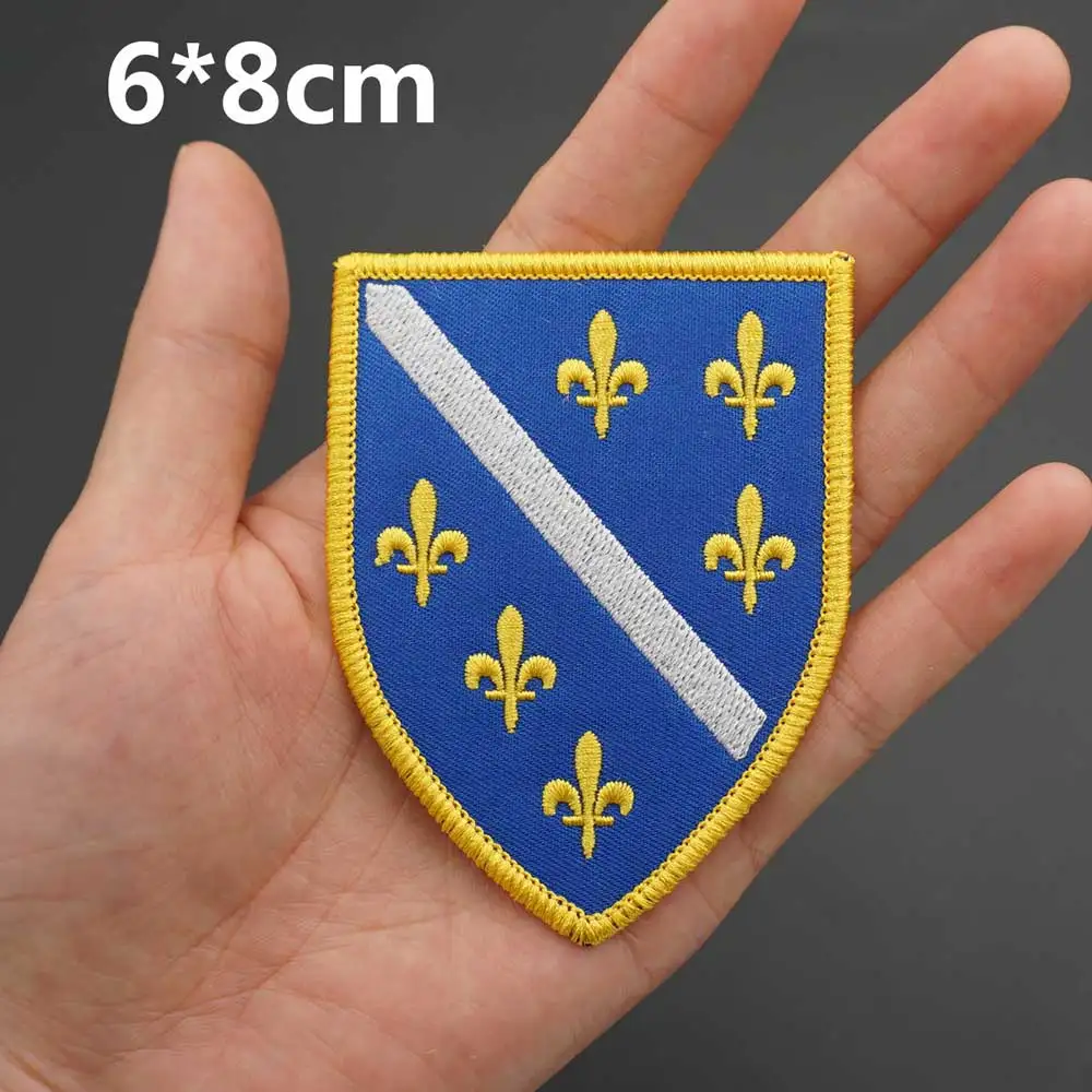 Bosnia and Herzegovina Flag Patches Badges Military Tactical Morale Embroidered Applique with Hook Backing