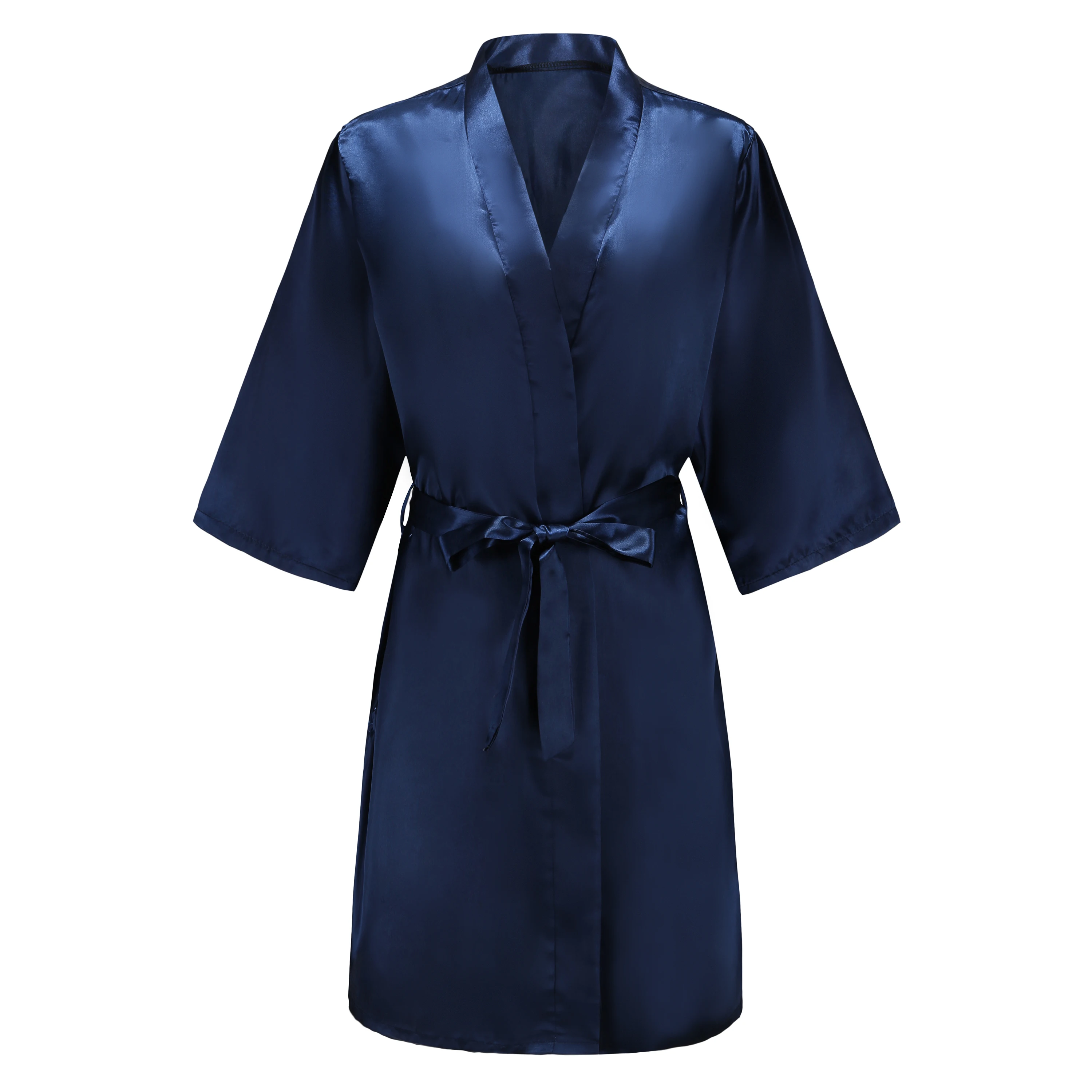 New Navy Blue Bathrobe Bride Satin Robe Women Getting Married Bride Hen Party Sisters Sqaud Mother Wedding Bridesmaid Robes