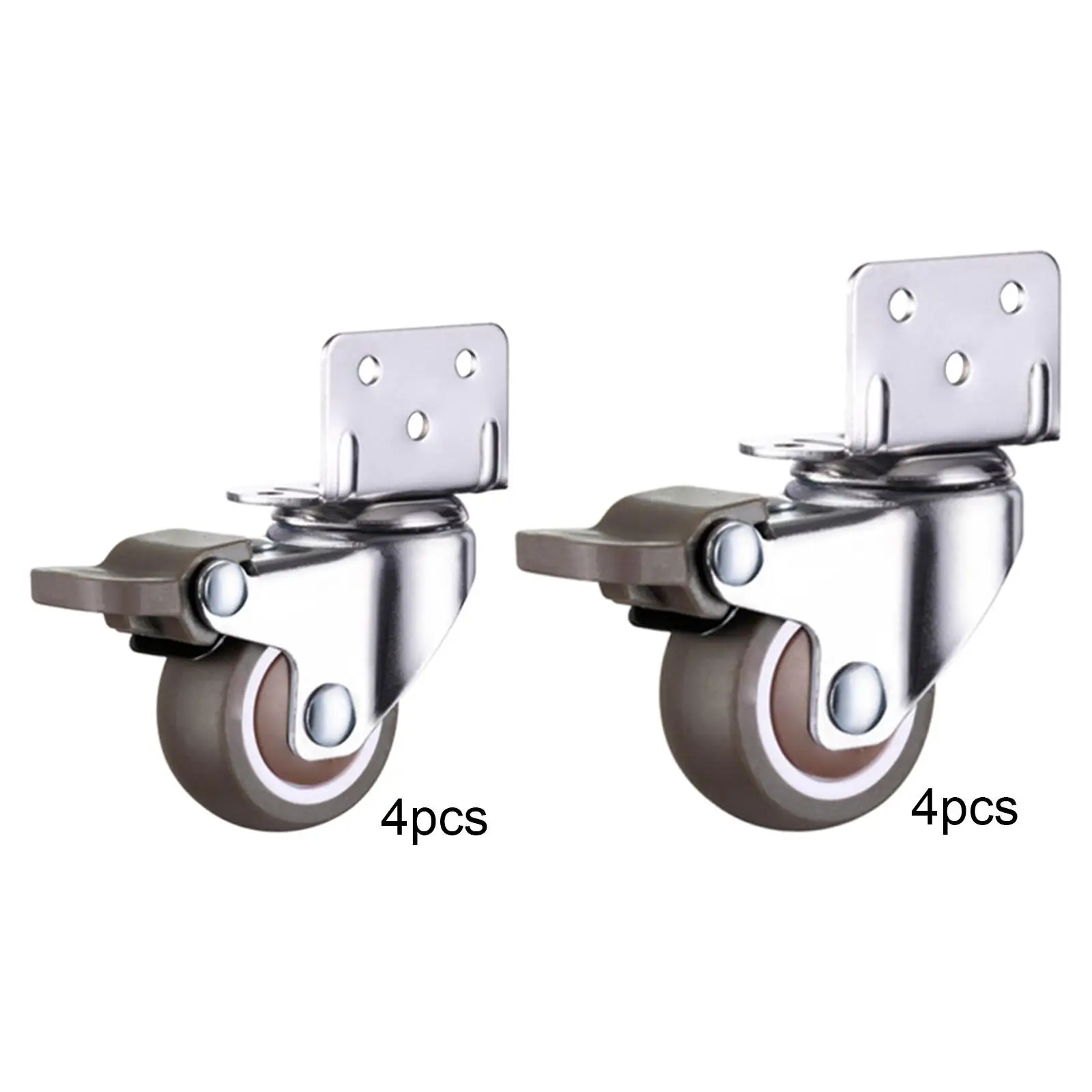 4x plate swivel castors, rubber wheel, side mounted metal housing swivel castor,