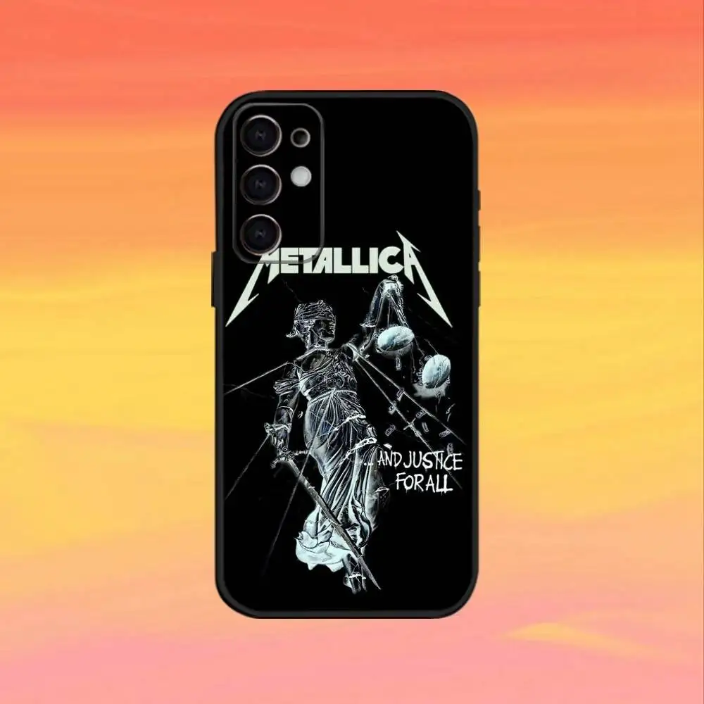 메탈 밴드 D-데스 폰 케이스 삼성 S25, S24, S23, S22, S21, S20, 울트라, 플러스, FE용, 소프트 실리콘 블랙 커버