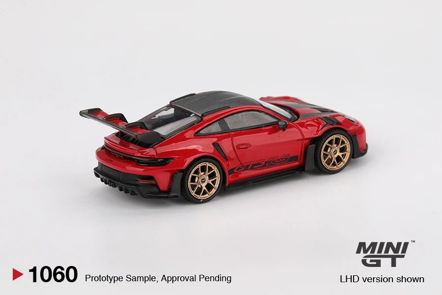 Minigt 1/64 porsche 911 (992) gt3 rs weissach pacote guardas vermelho MGT01060-CH carro liga diecast modelo de metal crianças brinquedos meninos