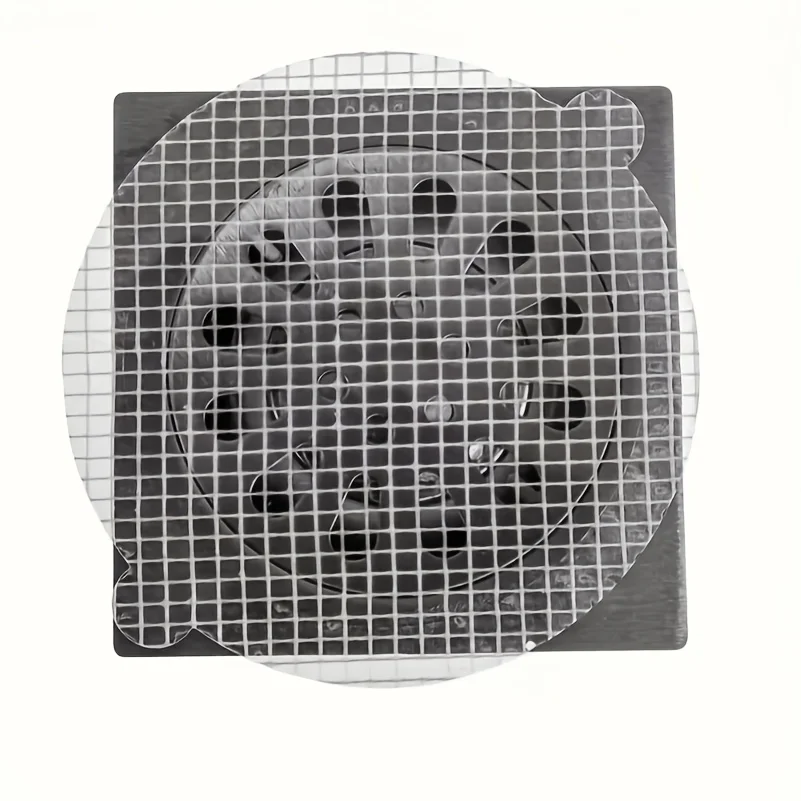 15-Pack Drain Hair Catcher Net - Adhesive Net, Suitable for Shower Drains, Kitchen Sinks, and Bathtubs - Effectively Catches Hair, Food Residue, and Prevents Pipe Clogs - Multi-Purpose Adhesive Fiber Drain Net, Suitable for Apartments