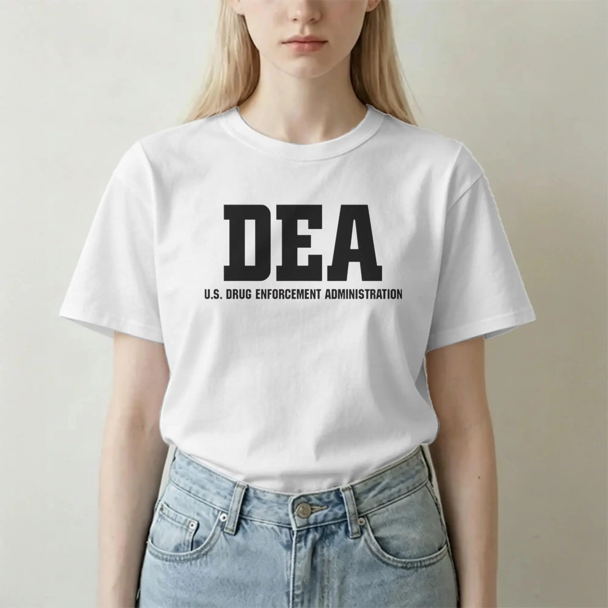 USA Logo DEA Federals Interdiction Agency Men Women T Shirts  Vintage Tees Short Sleeve O Neck T-Shirt Cotton Plus Size Tops