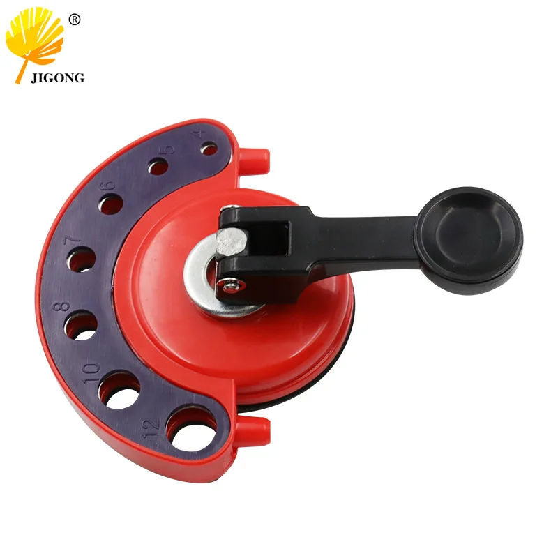 Glass hole opener, drill bit locator, tile punching suction cup, multi-purpose adjustable size positioning tool
