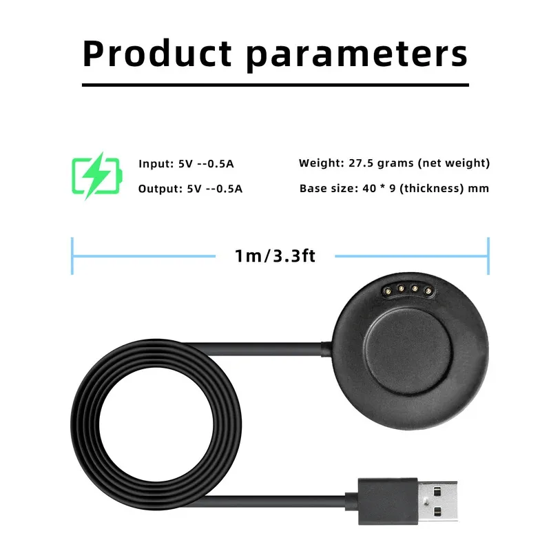 Per huami Amazfit Stratos3 A1928 Caricatore Caricatore USB Smartwatch Caricatore Adattatore Base Xiaomi Caricatore di ricambio 3.3ft