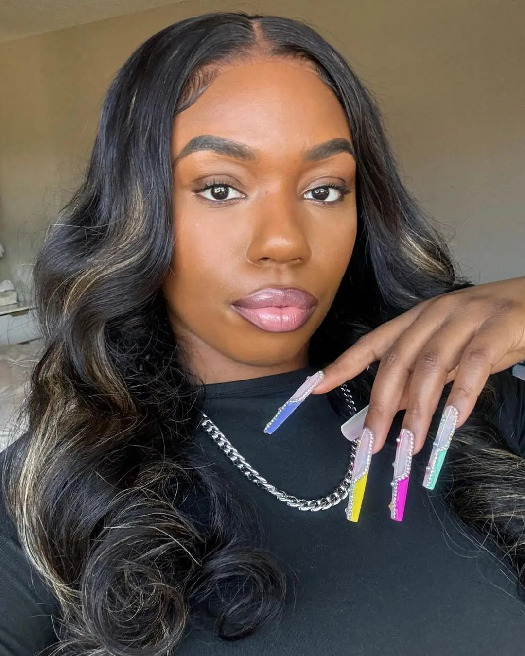 

Body Wave 13x6 HD Transparent Lace Frontal Wigs 4/27 Colored Highlight Human Hair Wigs Pre Plucked Hairline Bleached Knots