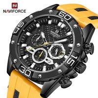 NAVIFORCE Luxury Watches for Men Fashion Silicone Band Military Waterproof Sport Chronograph Quartz WristWatch Fashion With Date