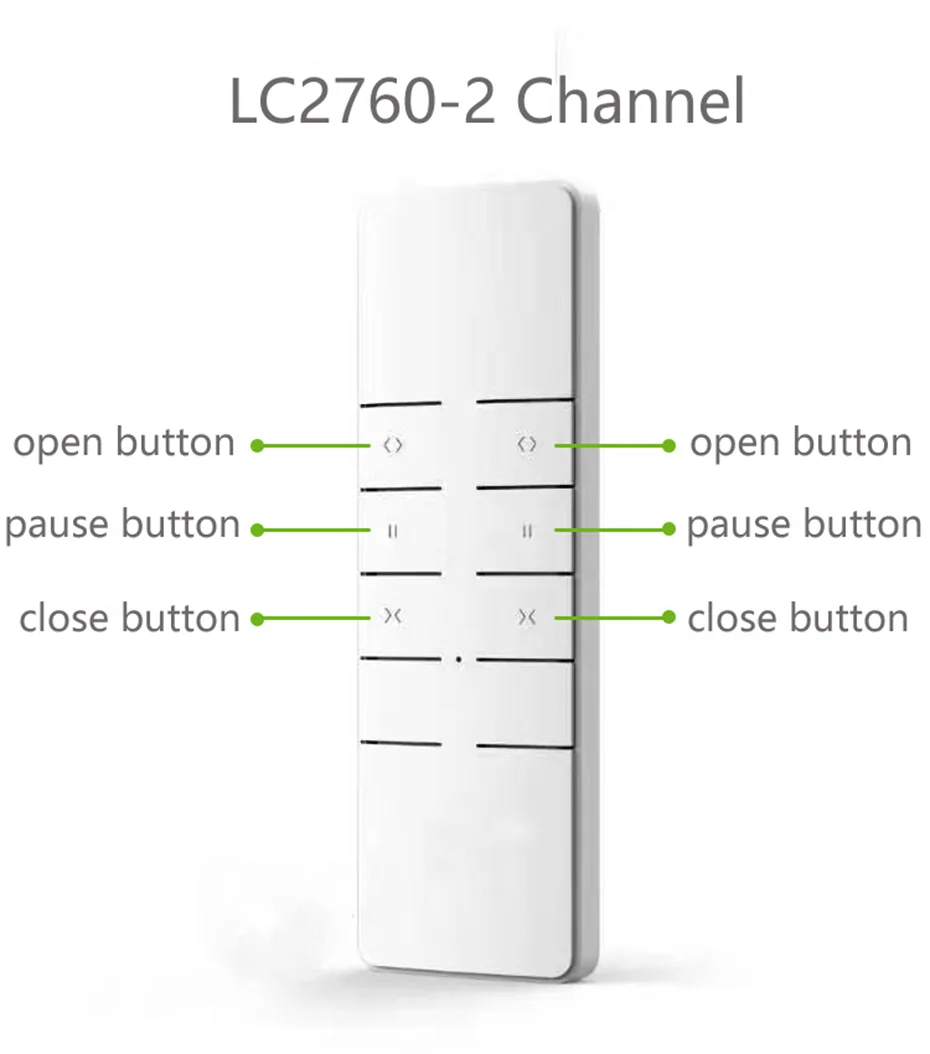 RF433 Remote Controller LC2700/LC2760 for Dooya Electric Curtain Motor KT320/DT52/KT82TN/DT360, Single/Double Channel Remote