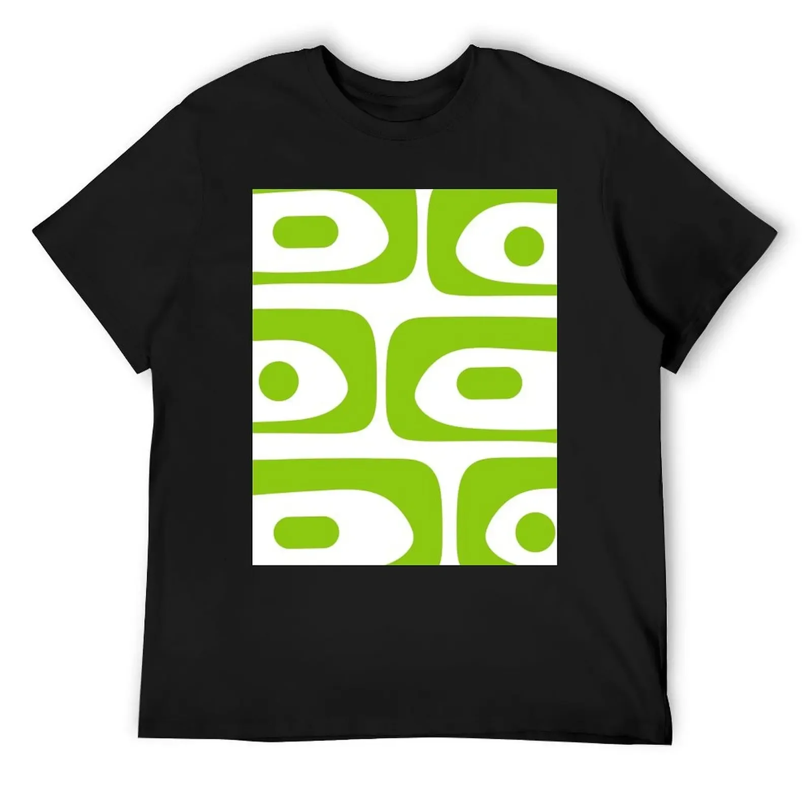 

Mid Century Modern Piquet Abstract Pattern in Lime Green and White T-Shirt aesthetic clothes anime t shirts t shirts men