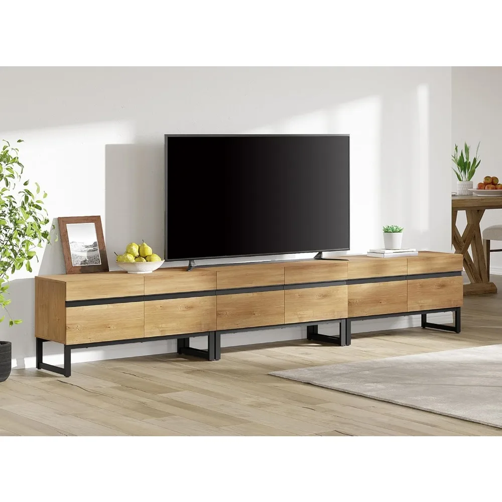 Modern TV Stand for TVs up to 110 inch,3 in 1 Entertainment Center TV Console with Storage Cabinets and Metal Base,Media Console