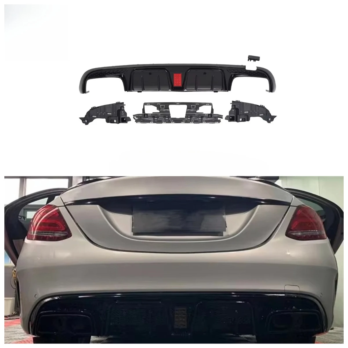 

Hot Selling BRS Style Car Bumper Rear Diffuser for W205 Sedan 2015-2021