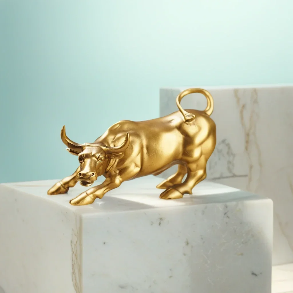 Northuins Wall Street Bull Market ornamenti in resina Feng Shui Fortune Statue figurine di ricchezza per l\'arredamento del Desktop interno