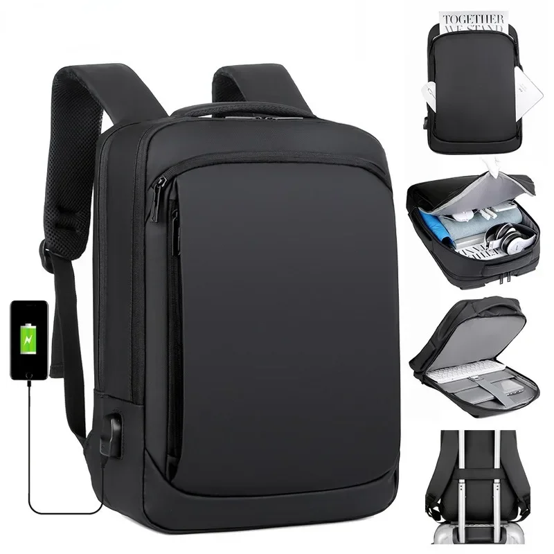 High Quality Men Backpack New Waterproof Business Travel Laptop Luggage Shoulder Bag Large Capacity Multifunctional USB Backpack