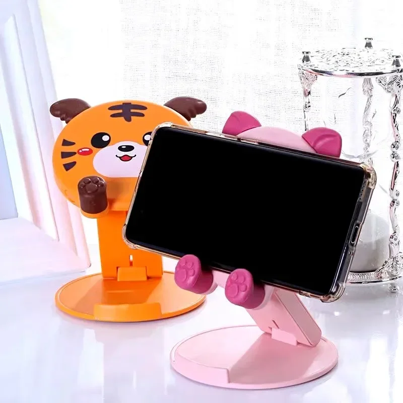 Portable Cartoon Desktop Phone Holder Universal Foldable Adjustable Lifting Bracket Creative Cute Stand for Mobile Phone Support - view 2