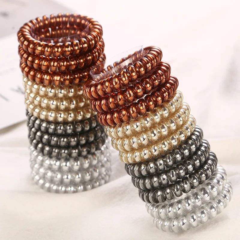 Hair Rubber Bands for Women Hair Accessories Girl Phone Cord Spiral Hair Ties Gum Ponytail Holders Elastic Hair Rings Band