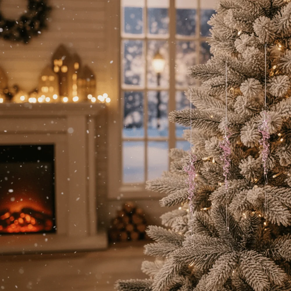 5Pcs Acrylic Christmas Ice Pendants Transparent Simulated Frost Spike Pendant with Hanging Rope Fake Ice Bar Winter Atmosphere