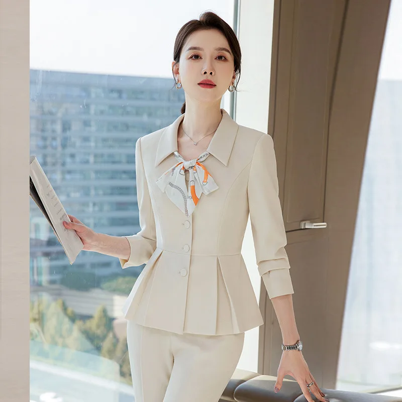 2024 Spring Two Piece Set Women Suits Long Sleeve Blazer And Mini Skirt Elegant High Fashion Chic Lady 2 Piece Set Women Blazer