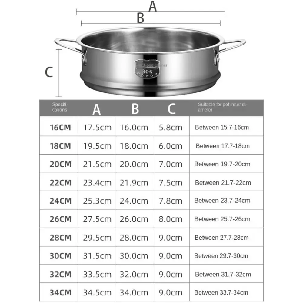 304 Stainless Steel Steamer Basket, Cozinha Cozinhar Ferramenta com Double Ear Steam Rack, Material Seguro, Drenagem Genérica, Novo