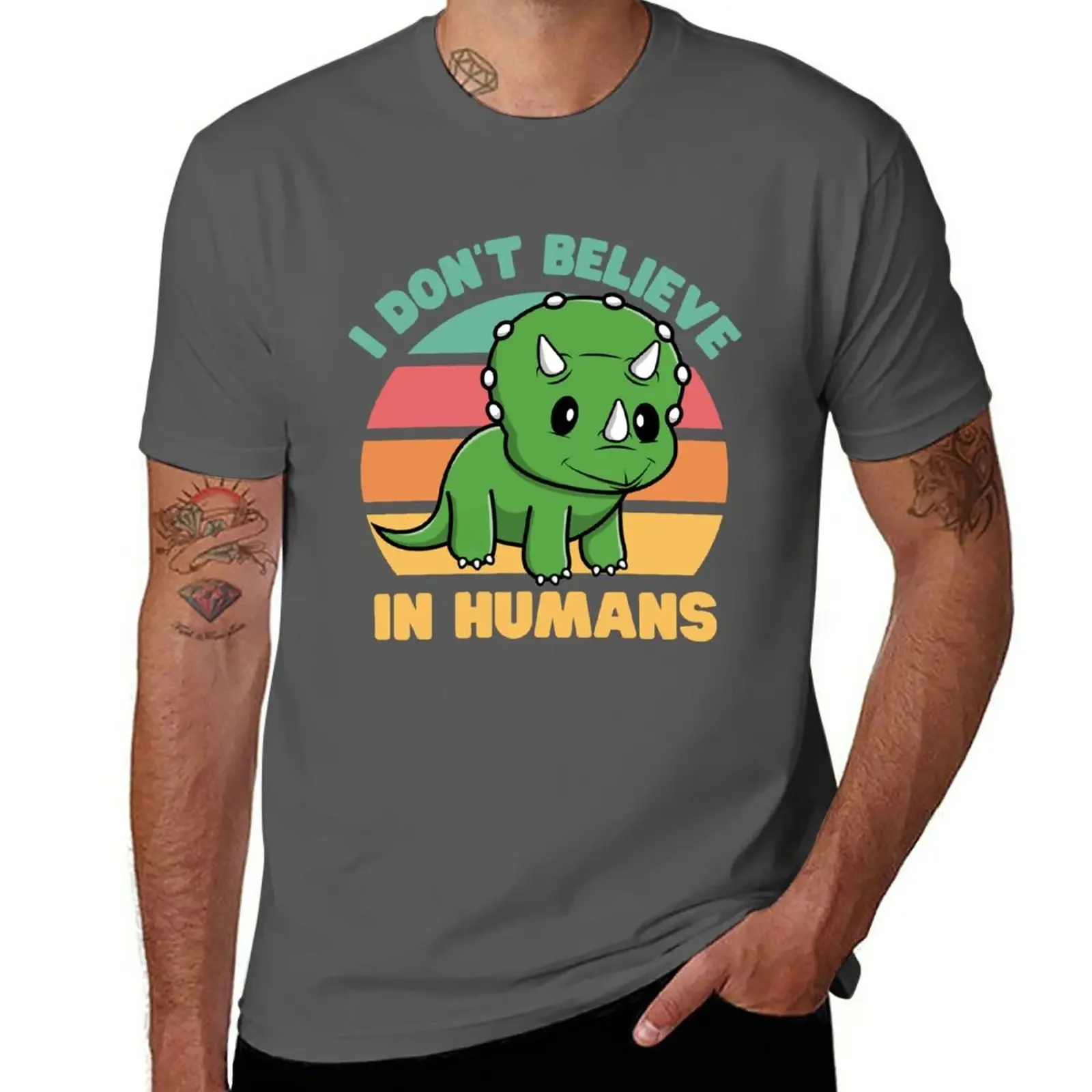 custom tshirt design your own new edition man t shirts men New I Don't Believe in Humans Triceratops T-Shirt anime clothes male