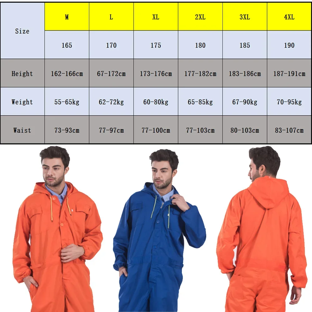 Tute da lavoro da uomo Abbigliamento da lavoro per riparatore con cappuccio e uniformi da lavoro multitasche