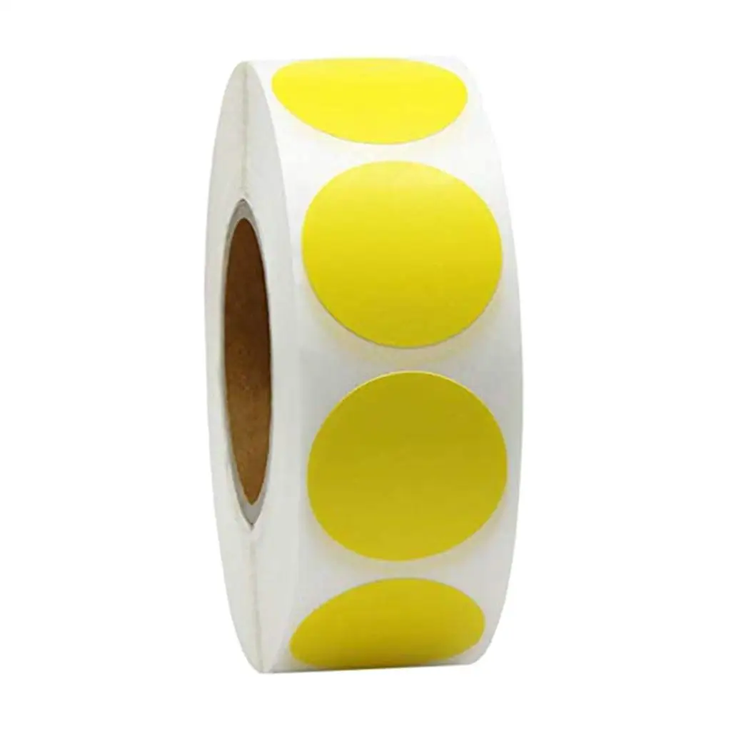 Colorful 1" Round Paper Stickers 500 Labels, Food Retail Package Labels Stickers