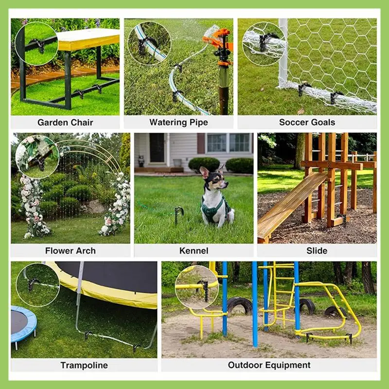 

10 Pieces 12Inch Garden Ground Stakes Galvanized Steel J Shape Hook For Outdoor Lawn Decorations