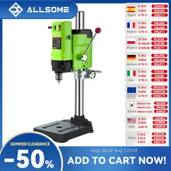 ALLSOME Mini trapano da banco trapano da banco mandrino di perforazione a velocità variabile 1-16mm per utensili elettrici in metallo per legno fai da te