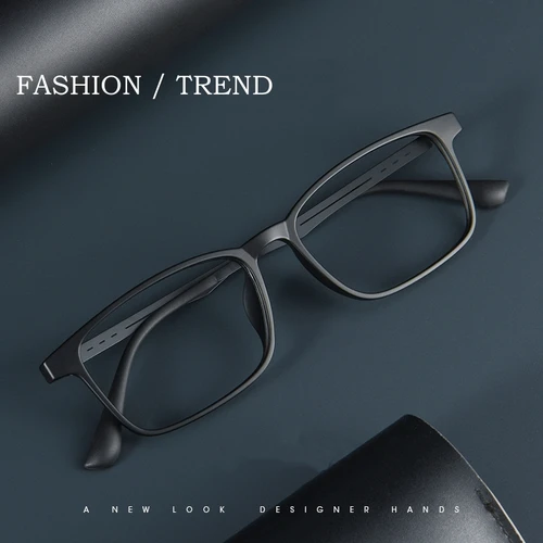 Imagen 2 del producto YIMARUILI, gafas TR90 ultraligeras, cómodas y flexibles, gafas cuadradas de aleación de titanio para mujer, gafas graduadas ópticas, montura para hombres